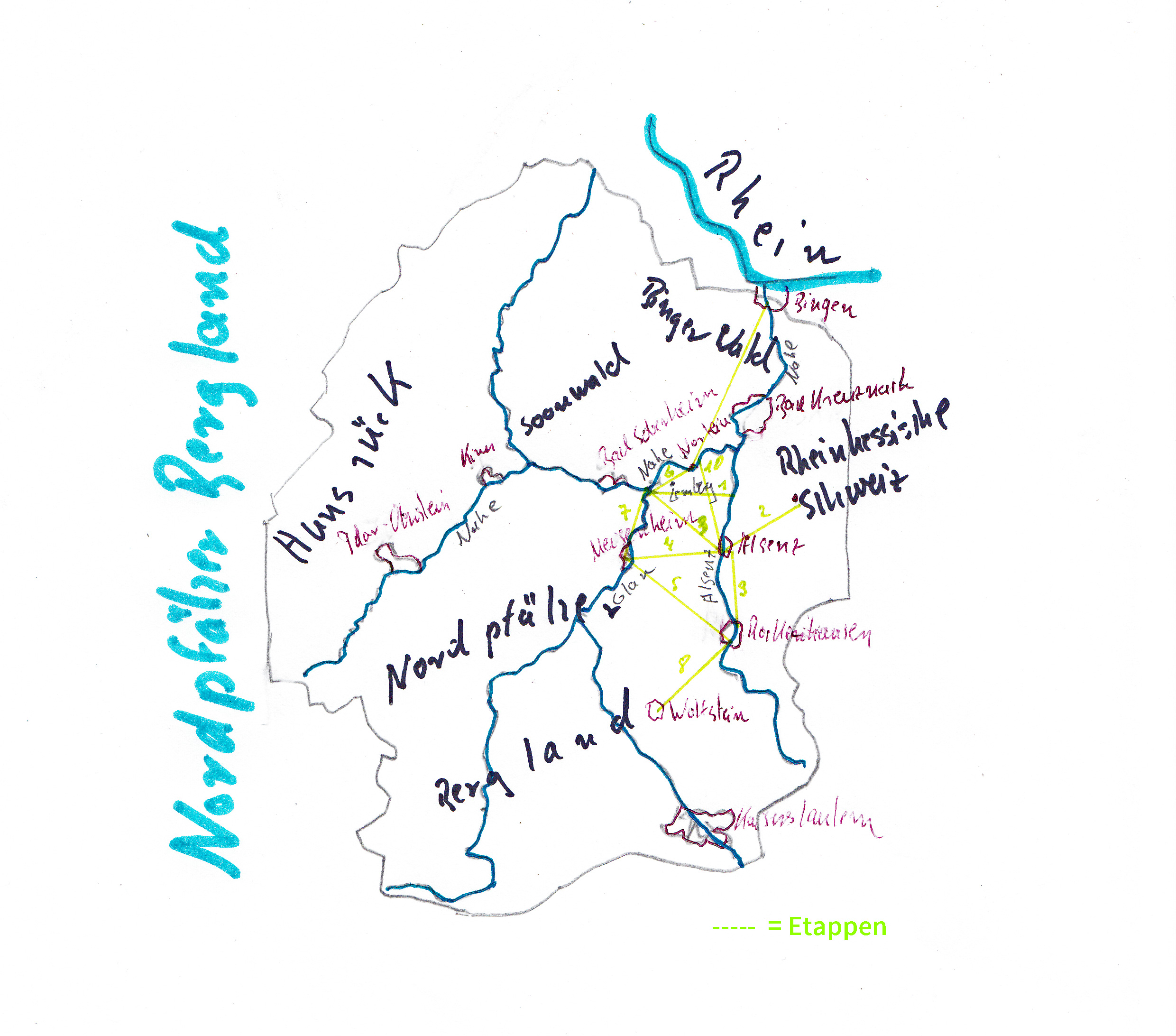 Karte der Nordpfalz